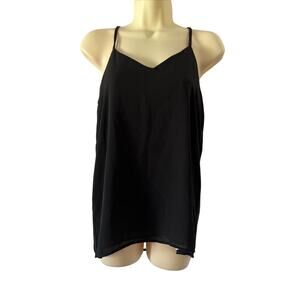 NY & C New York & Company Size Small Black Spaghetti Strap Blouse High Low